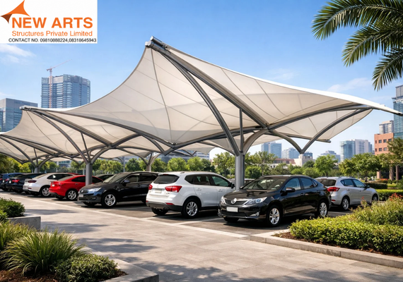 tensile car parking structure